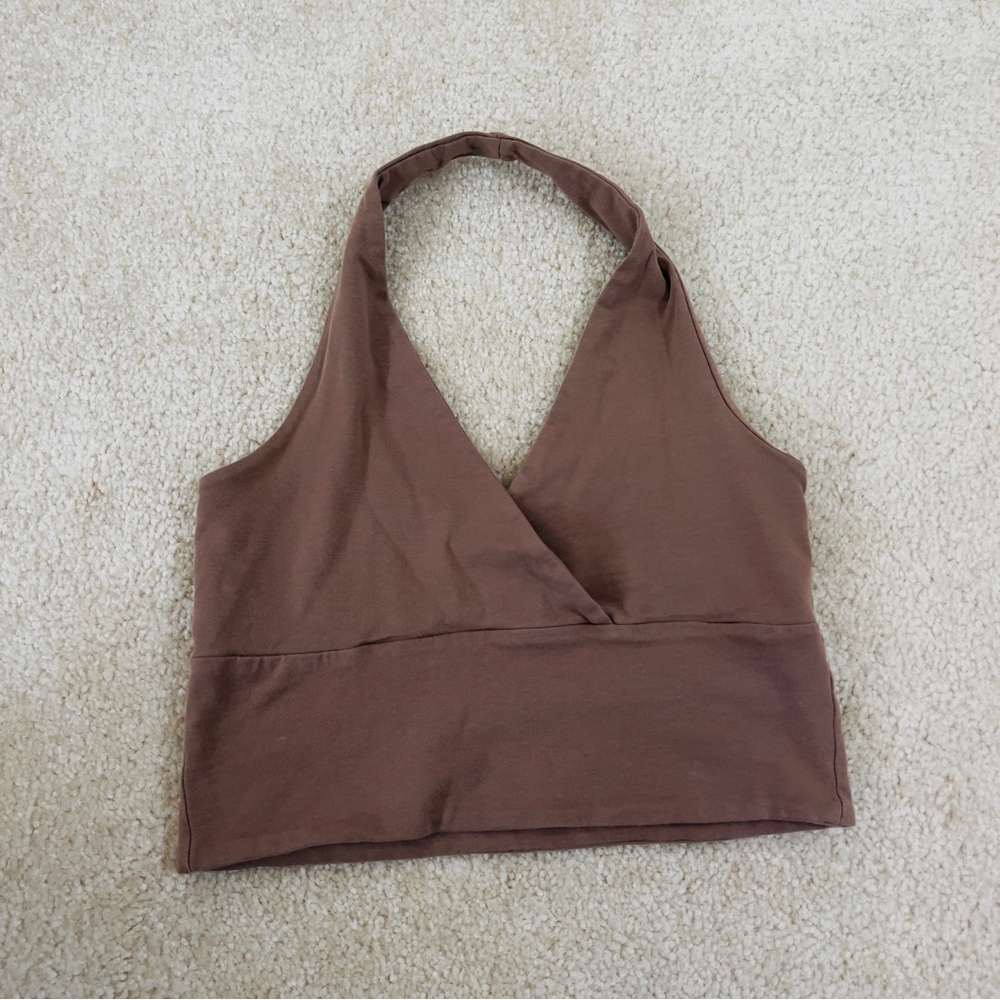 Cotton On Brown Halter Crop Top